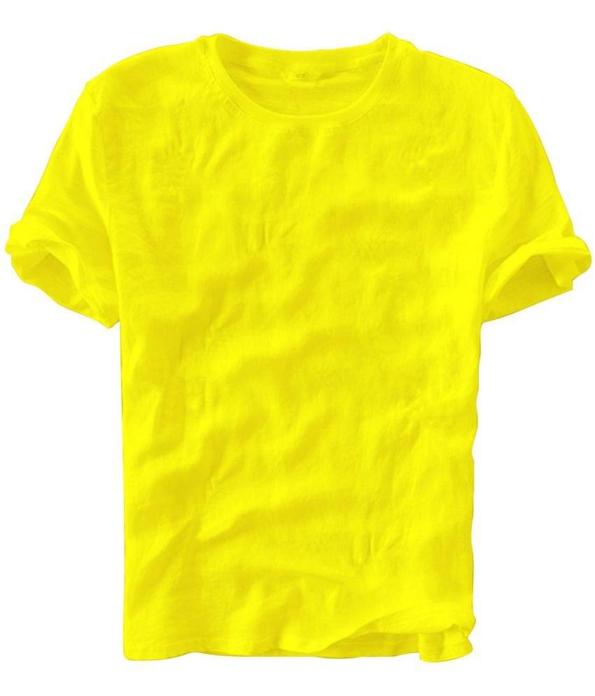 fashion and youth Pack of 1 Cotton Blend Relaxed Fit Men's T-Shirt ( Yellow ) fashion and youth Pack of 1 Cotton Blend Relaxed Fit Men's T-Shirt ( Yellow )