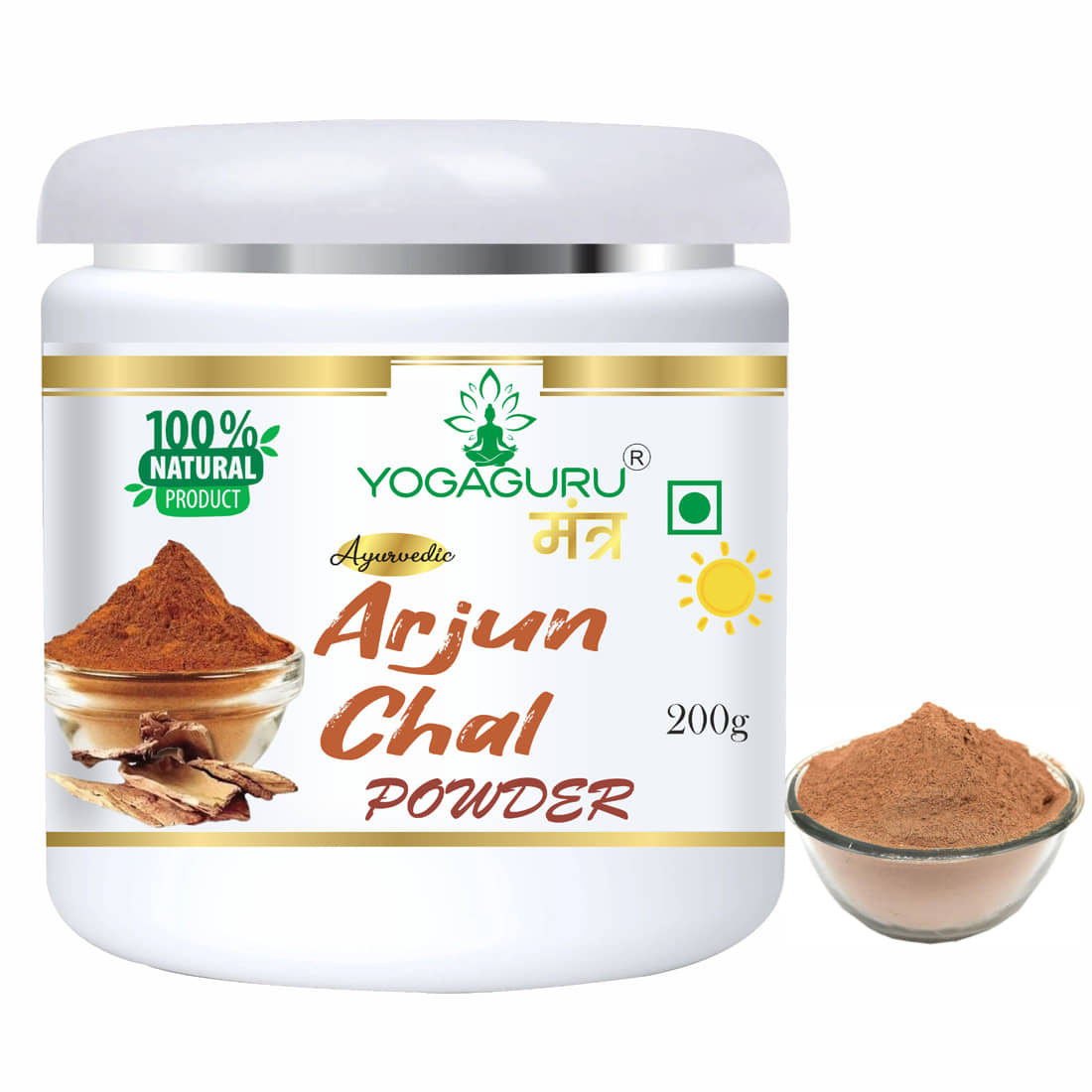 Yogaguru Mantr Arjun Ki Chaal Powder, Arjuna Bark, Arjun Chal Tree Chhal 200Gm