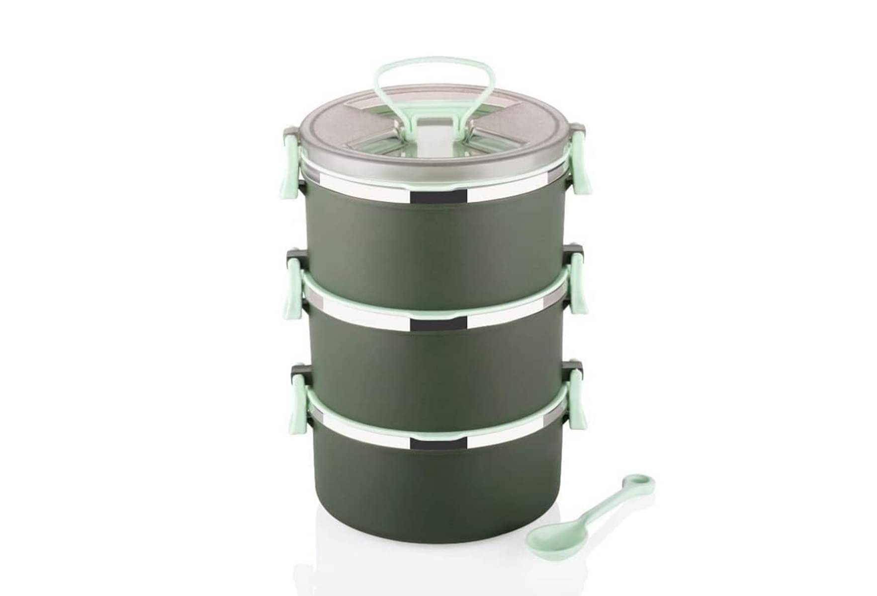     			Analog Kitchenware 3 Pic School/Office Tiffin Stainless Steel Lunch Box 3 - Container ( Pack of 1 )