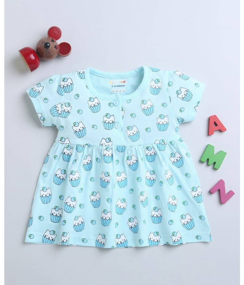     			BUMZEE Pack of 1 Baby Girls Cotton Frock ( Blue )