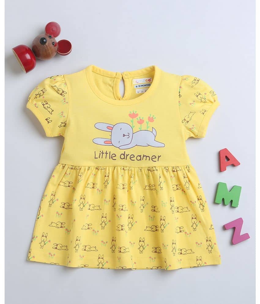 BUMZEE Pack of 1 Baby Girls Cotton Frock ( Green )