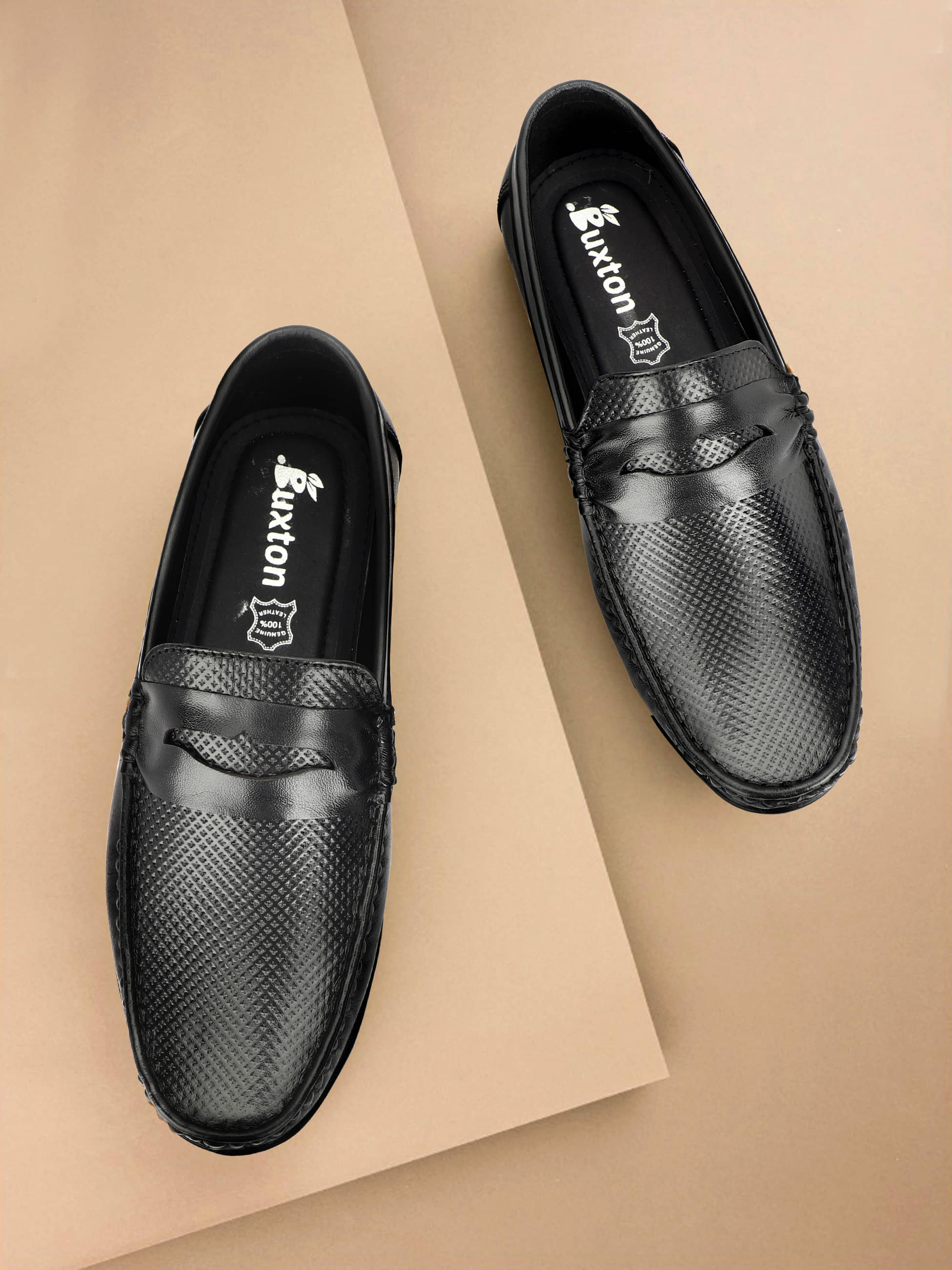 Buxton Black Men's Slip on - Formal Shoes | Buy online on ZillyBuy