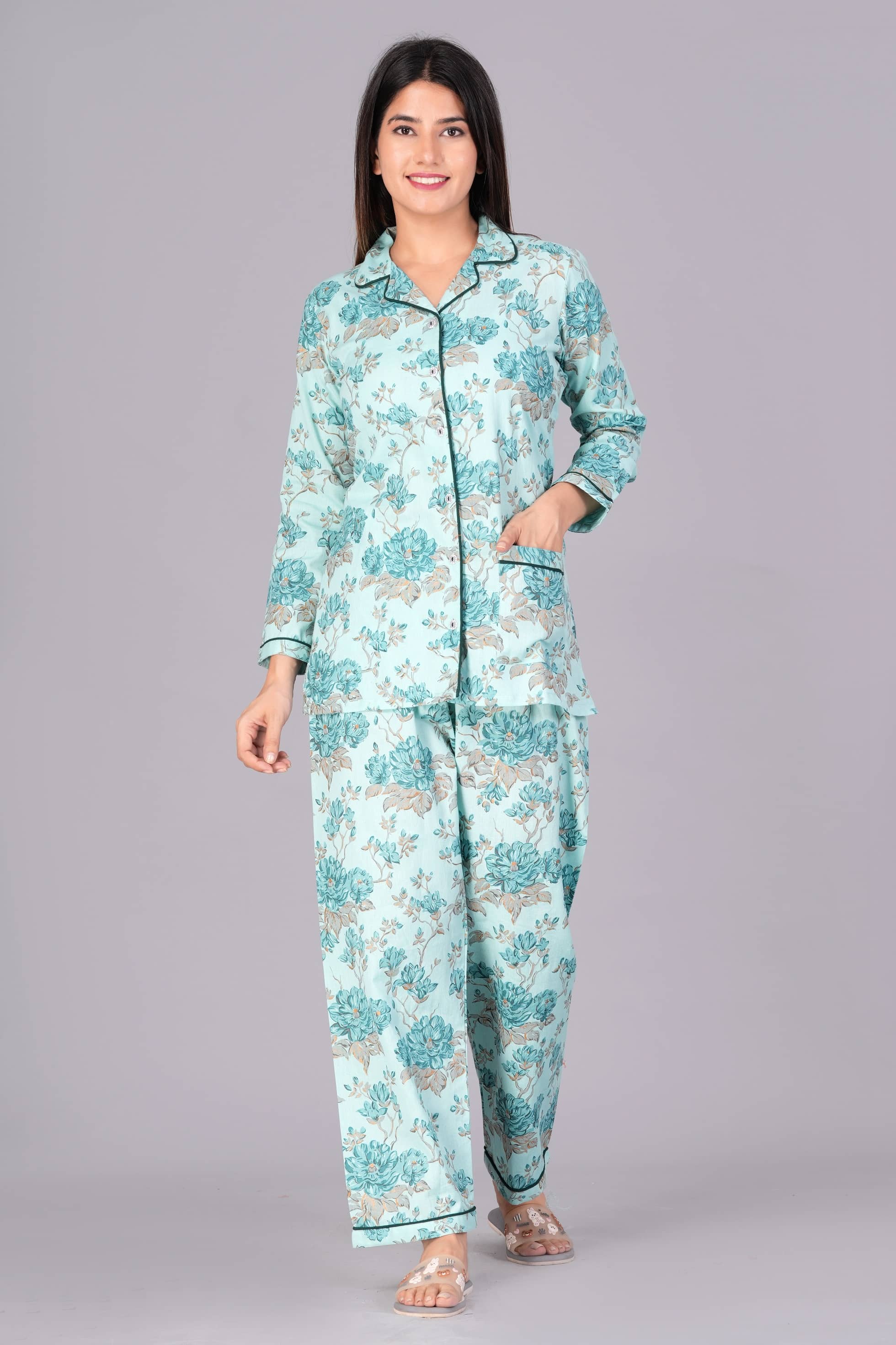 CTMTEX Sea Green,Rose Gold Rayon Women's Nightwear Nightsuit Sets ( Pack of 1 ) - Nightwear & Loungewear | Buy online on ZillyBuy