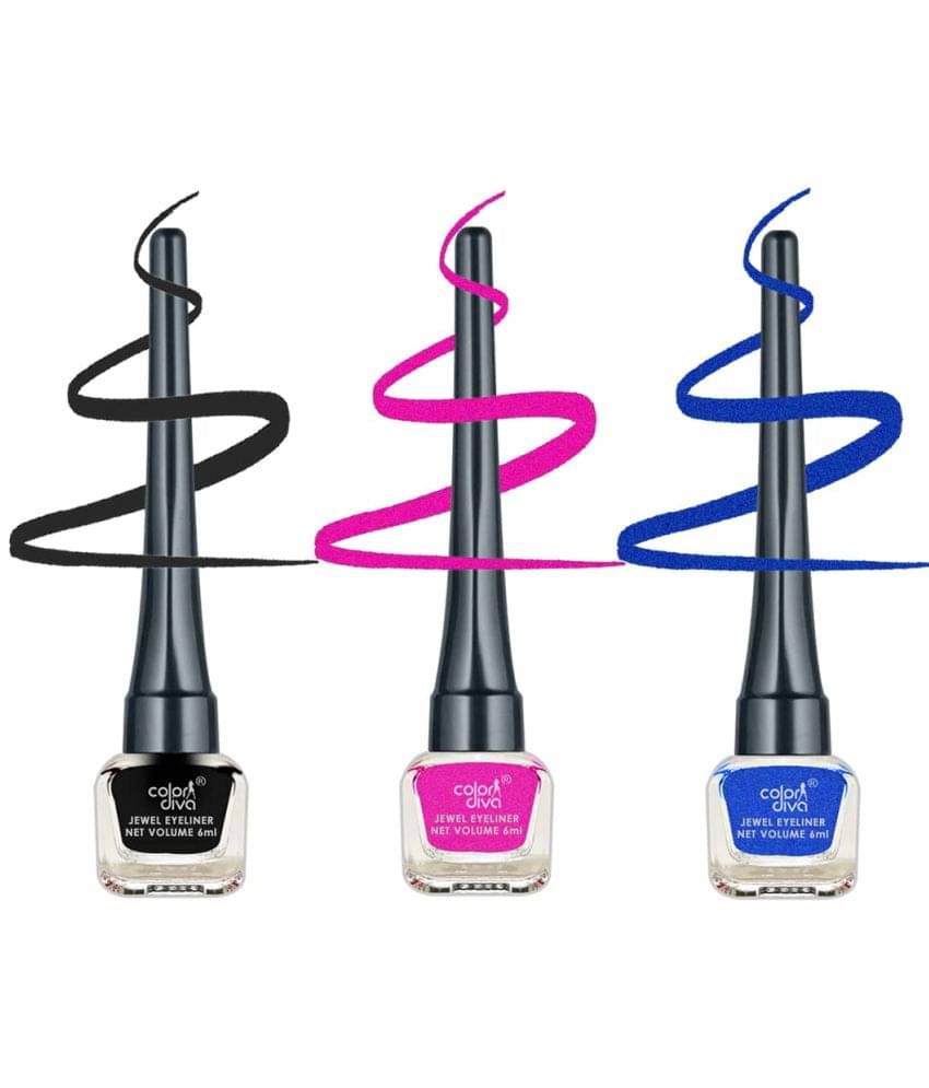 COLOR DIVA Trendy Color Eyeliner 5.5ml Each | Quick Drying, For All Occasion & Daily Use, Pack Of 3 COLOR DIVA Trendy Color Eyeliner 5.5ml Each | Quick Drying, For All Occasion & Daily Use, Pack Of 3