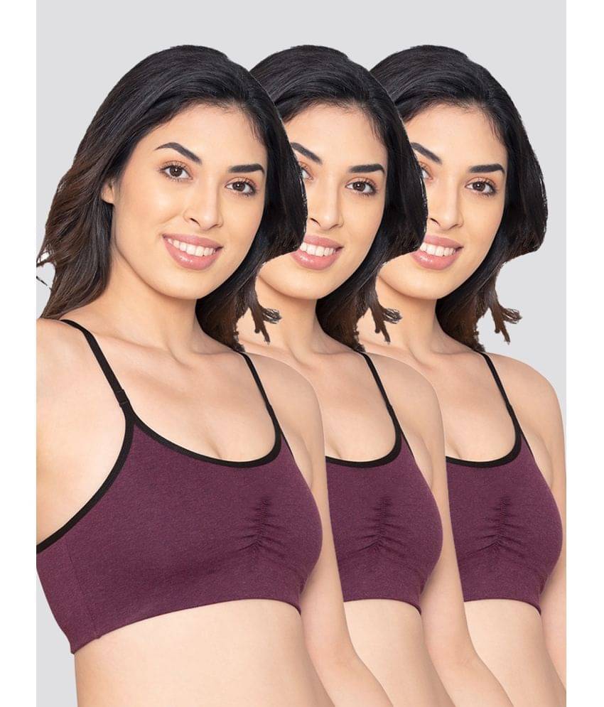Kalyani Pack of 3 Lycra Non Padded Women's Teenage Bra ( Burgundy ) IRA Kalyani Pack of 3 Lycra Non Padded Women's Teenage Bra ( Burgundy ) IRA