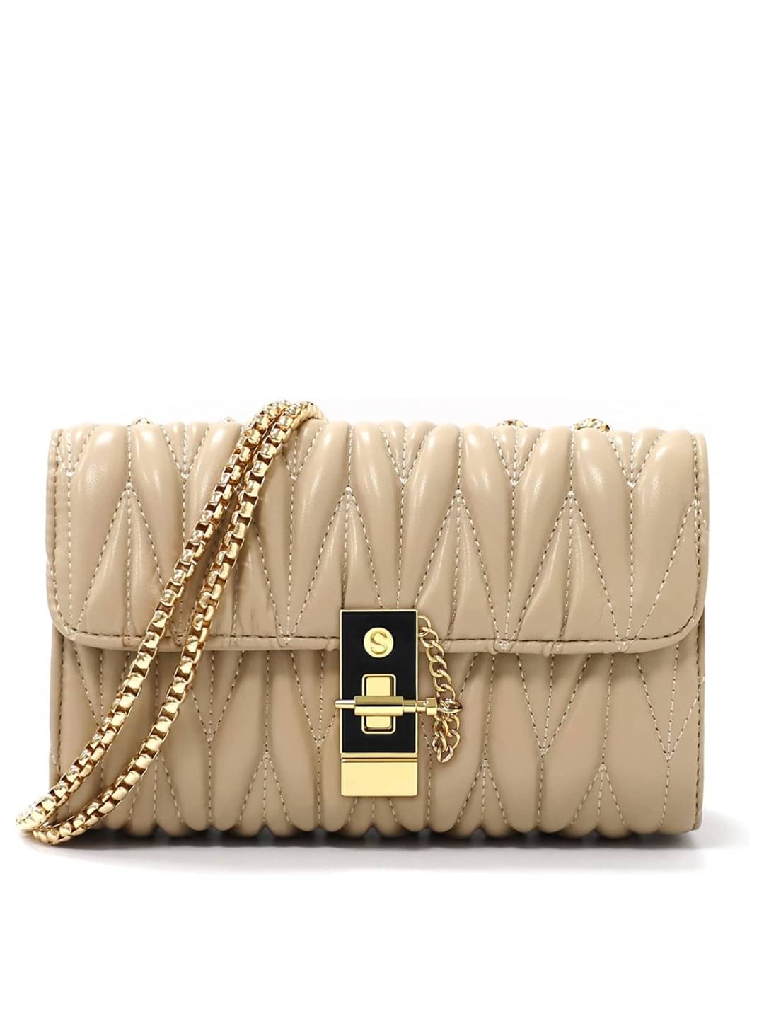     			LIKE STYLE Sling Bag PU Set of 1 ( Beige )