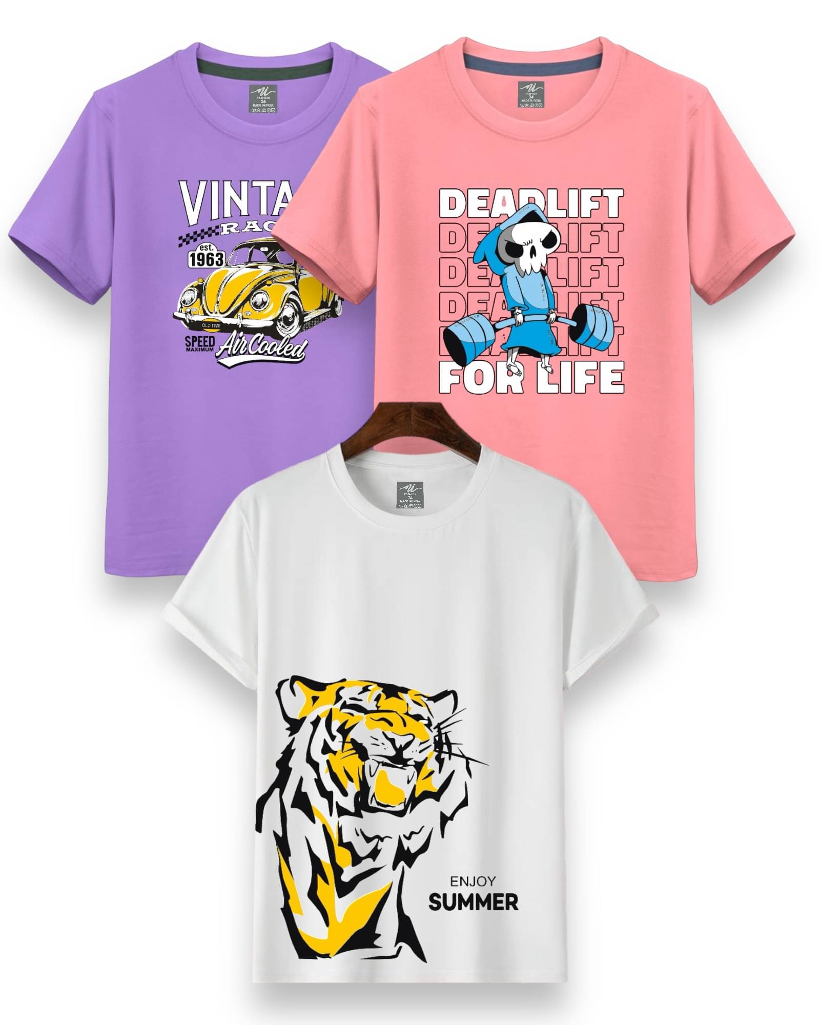     			NI FASHION Pack of 2 Boys Cotton Blend T-Shirt ( Multicolor )