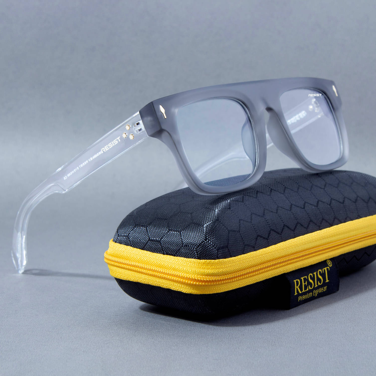     			RESIST EYEWEAR Light Grey Square Sunglasses ( Pack of 1 )