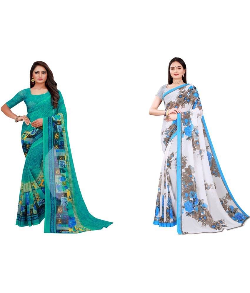 Saadhvi Cotton Silk Printed Saree With Unstitched Blouse Piece ( Multicolor )     			Saadhvi Cotton Silk Printed Saree With Unstitched Blouse Piece ( Multicolor )