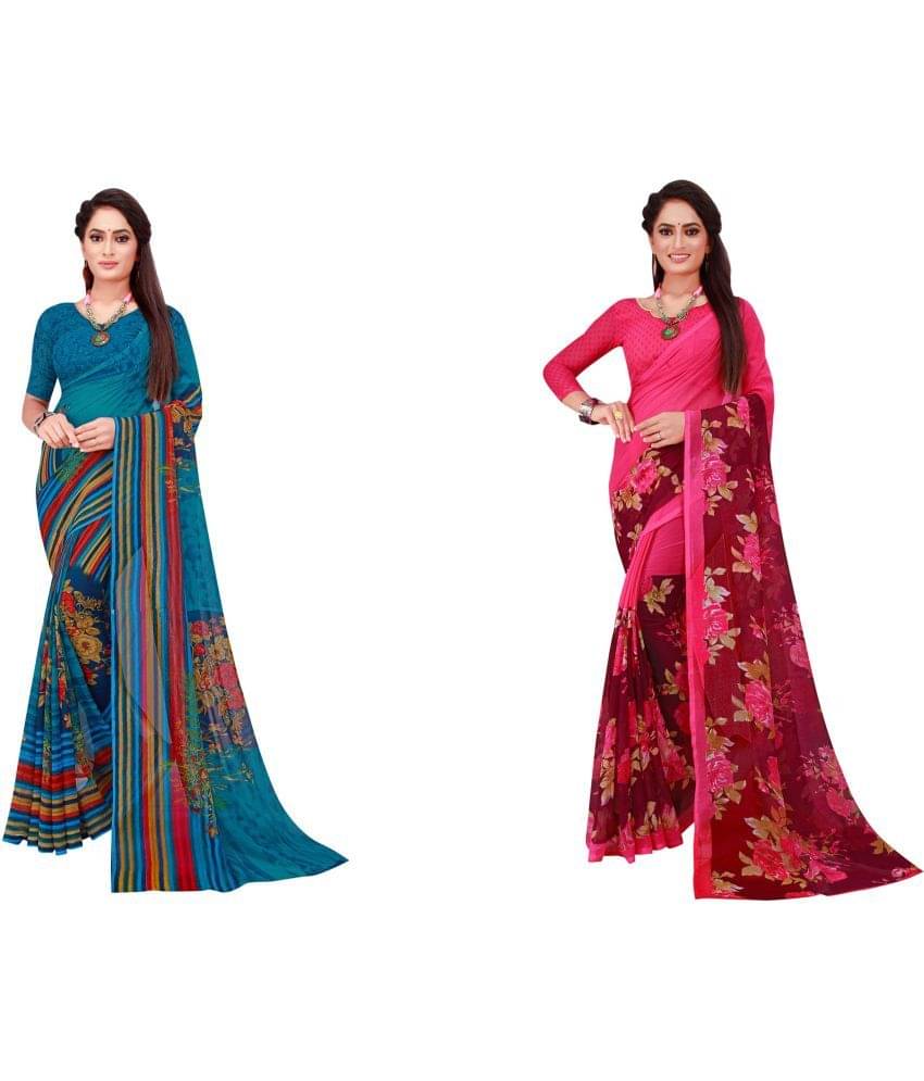 Saadhvi Cotton Silk Printed Saree With Unstitched Blouse Piece ( Multicolor )     			Saadhvi Cotton Silk Printed Saree With Unstitched Blouse Piece ( Multicolor )