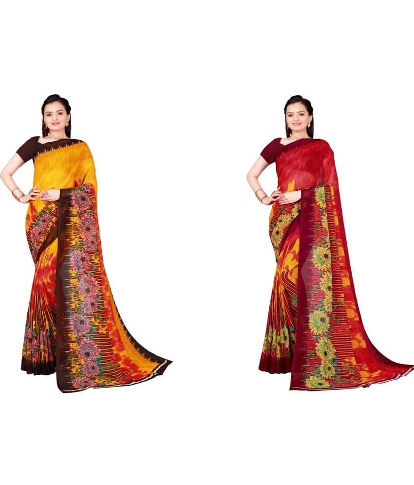 Saadhvi Cotton Silk Printed Saree With Unstitched Blouse Piece ( Multicolor )     			Saadhvi Cotton Silk Printed Saree With Unstitched Blouse Piece ( Multicolor )