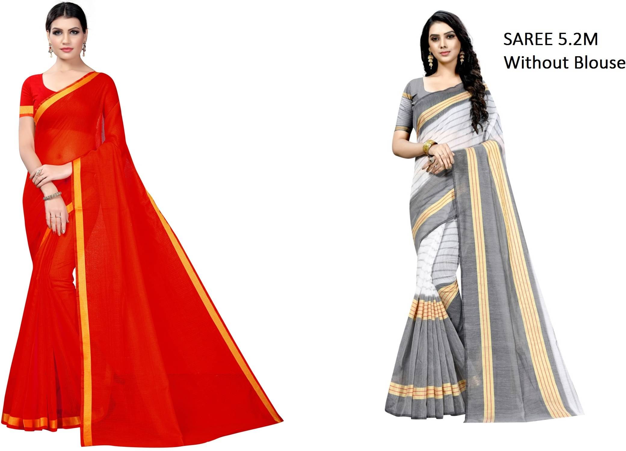     			Saadhvi Cotton Silk Printed Saree With Unstitched Blouse Piece ( Multicolor )