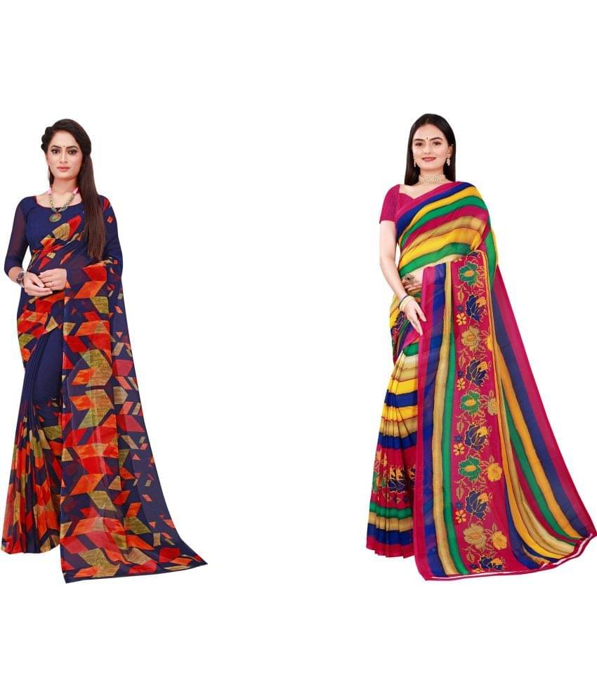 Saadhvi Cotton Silk Printed Saree With Unstitched Blouse Piece ( Multicolor ) Saadhvi Cotton Silk Printed Saree With Unstitched Blouse Piece ( Multicolor )