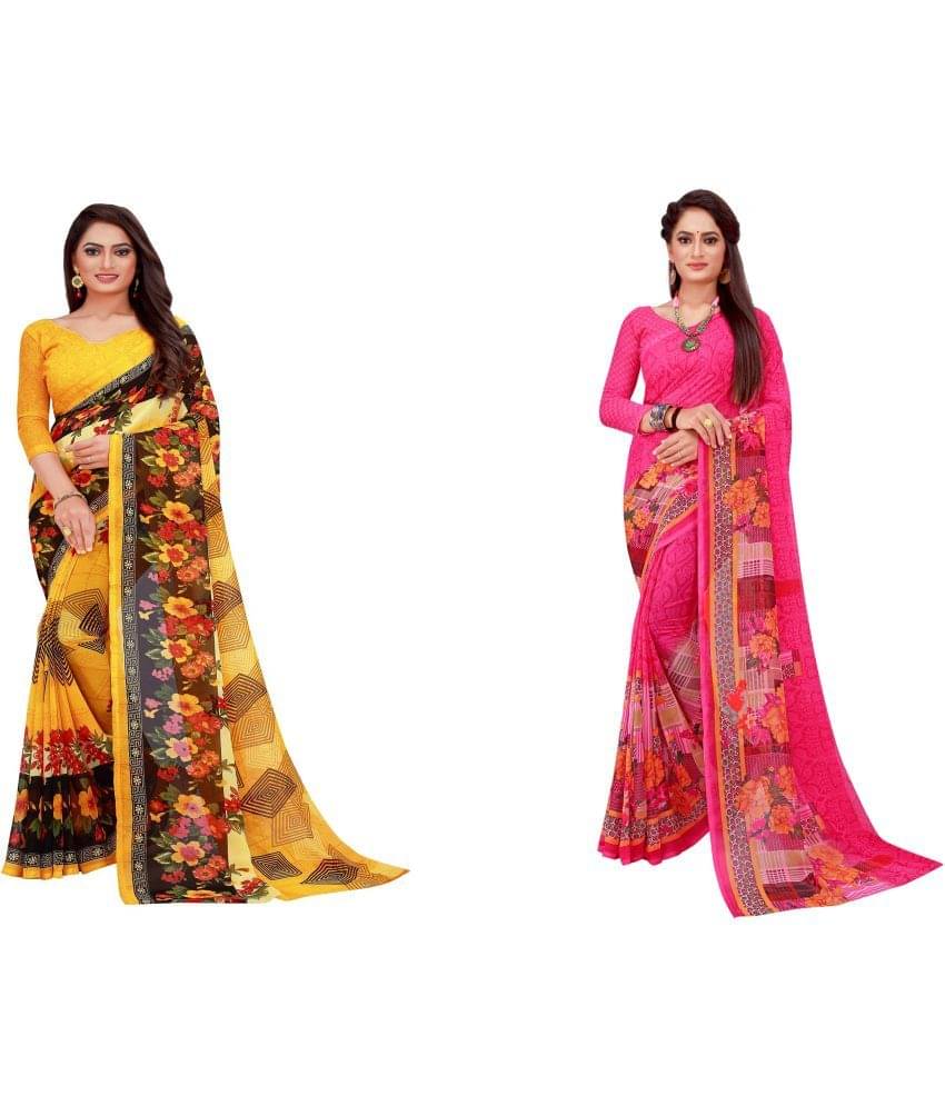     			Saadhvi Cotton Silk Printed Saree With Unstitched Blouse Piece ( Multicolor )