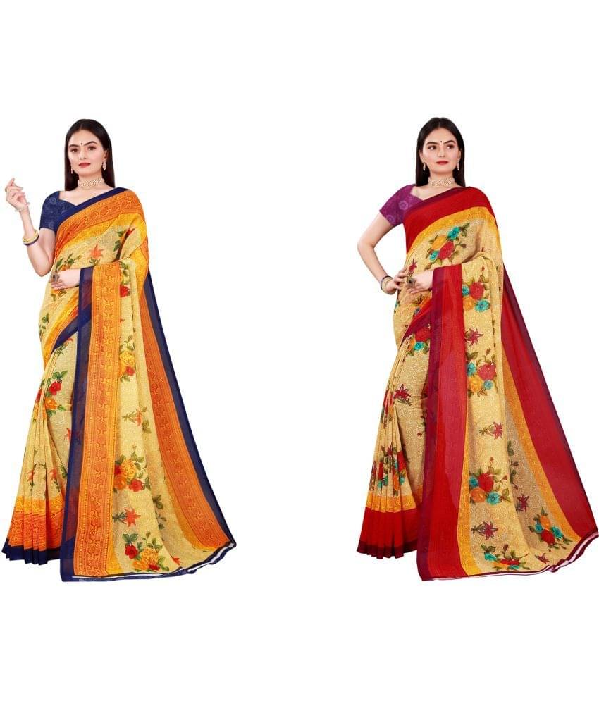Saadhvi Cotton Silk Printed Saree With Unstitched Blouse Piece ( Multicolor ) Saadhvi Cotton Silk Printed Saree With Unstitched Blouse Piece ( Multicolor )