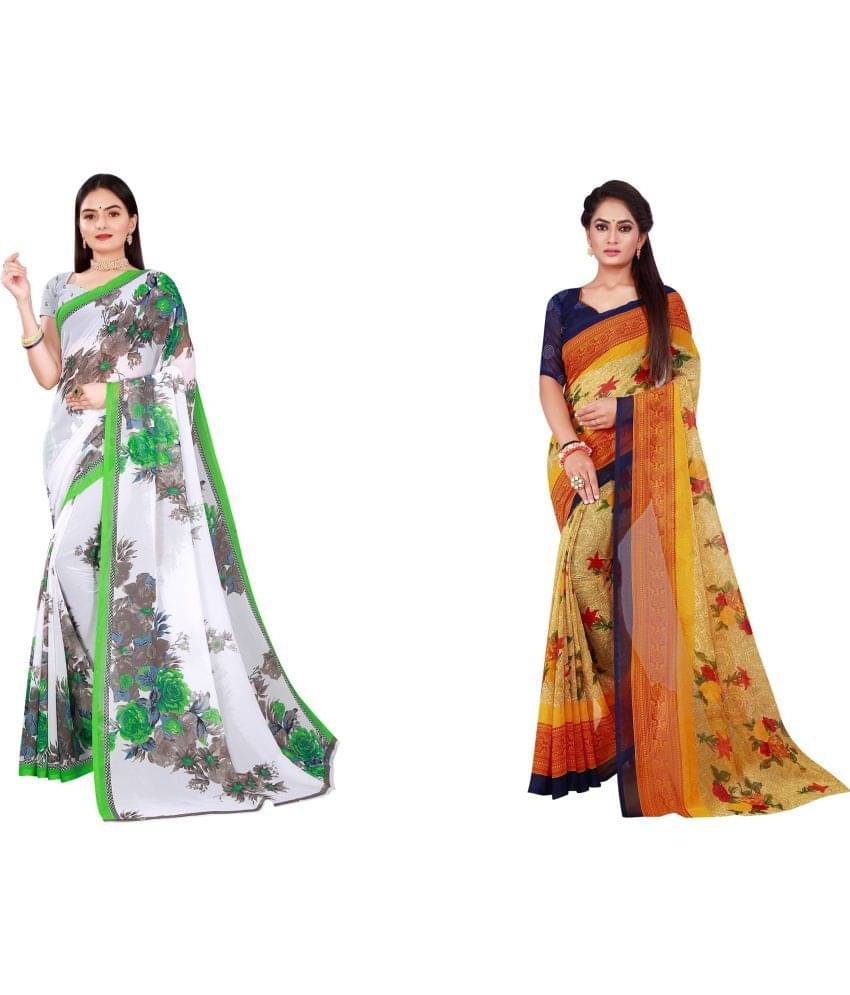 Saadhvi Cotton Silk Printed Saree With Unstitched Blouse Piece ( Multicolor )     			Saadhvi Cotton Silk Printed Saree With Unstitched Blouse Piece ( Multicolor )