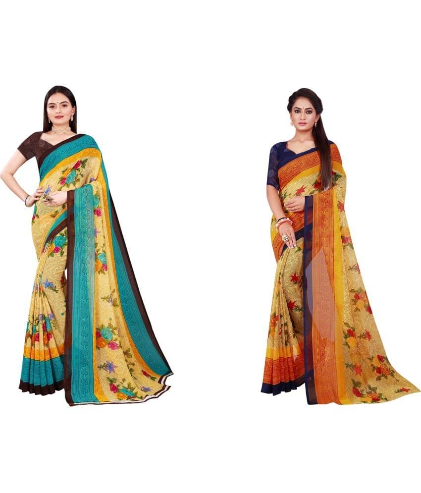     			Saadhvi Cotton Silk Printed Saree With Unstitched Blouse Piece ( Multicolor )