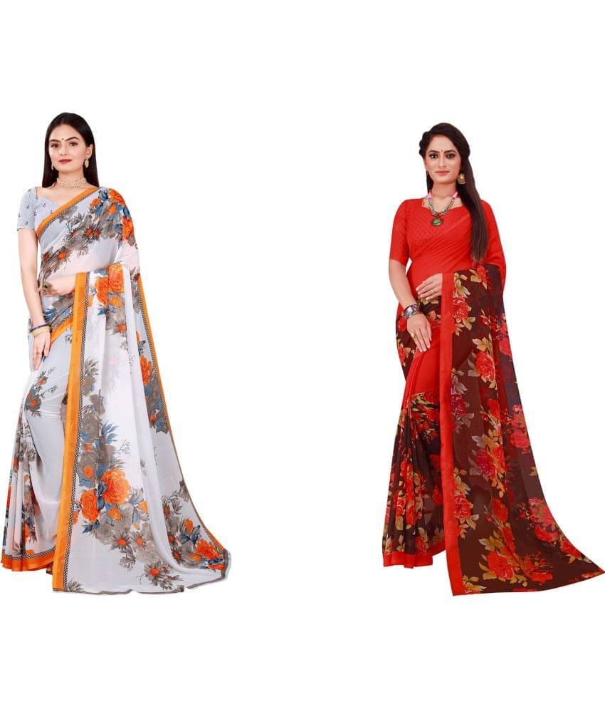 Saadhvi Cotton Silk Printed Saree With Unstitched Blouse Piece ( Multicolor ) Saadhvi Cotton Silk Printed Saree With Unstitched Blouse Piece ( Multicolor )