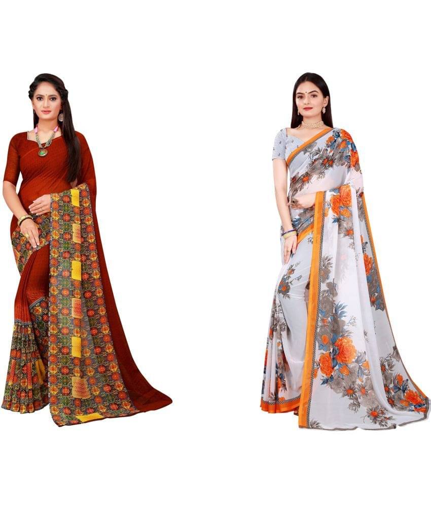 Saadhvi Cotton Silk Printed Saree With Unstitched Blouse Piece ( Multicolor ) Saadhvi Cotton Silk Printed Saree With Unstitched Blouse Piece ( Multicolor )