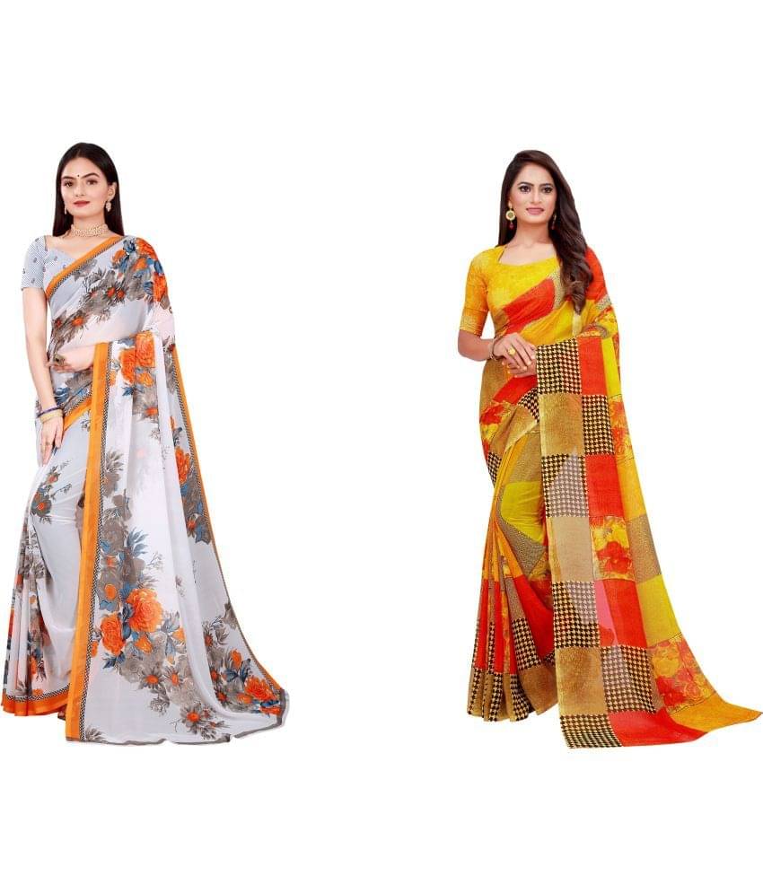    			Saadhvi Cotton Silk Printed Saree With Unstitched Blouse Piece ( Multicolor )