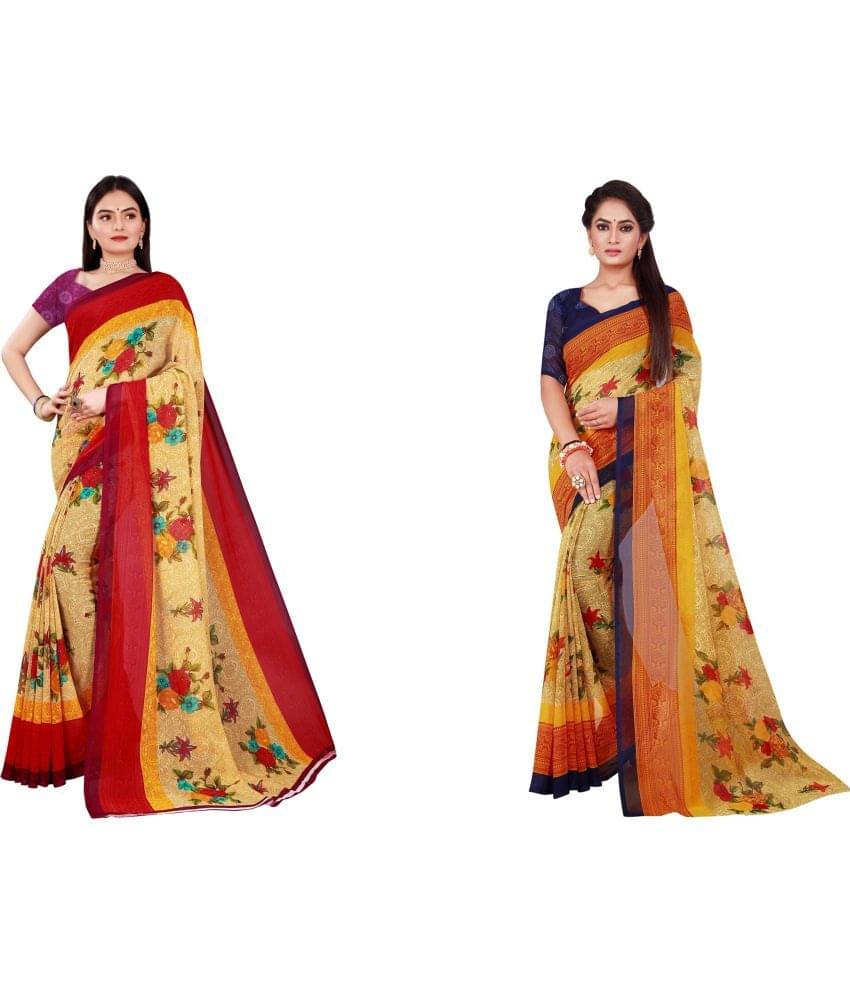 Saadhvi Cotton Silk Printed Saree With Unstitched Blouse Piece ( Multicolor ) Saadhvi Cotton Silk Printed Saree With Unstitched Blouse Piece ( Multicolor )