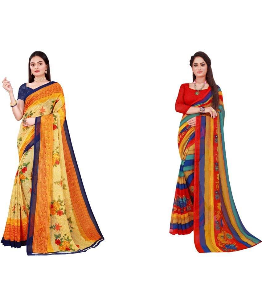 Saadhvi Cotton Silk Printed Saree With Unstitched Blouse Piece ( Multicolor )     			Saadhvi Cotton Silk Printed Saree With Unstitched Blouse Piece ( Multicolor )