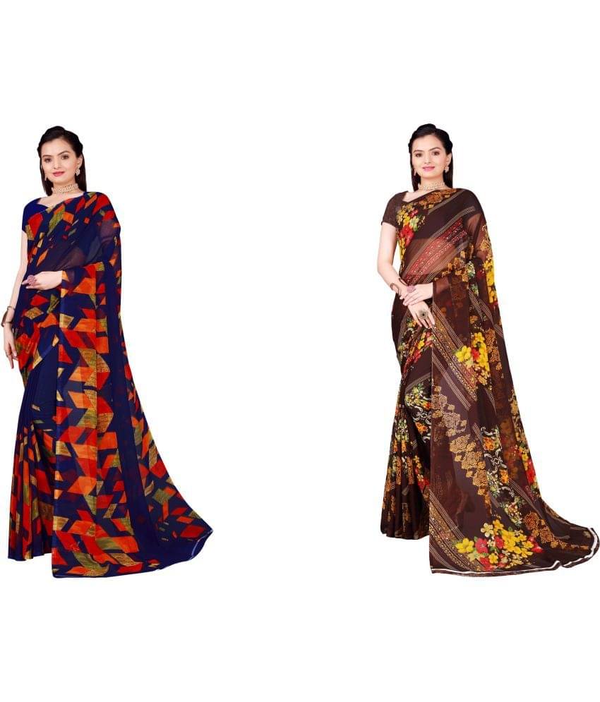     			Saadhvi Cotton Silk Printed Saree With Unstitched Blouse Piece ( Multicolor )