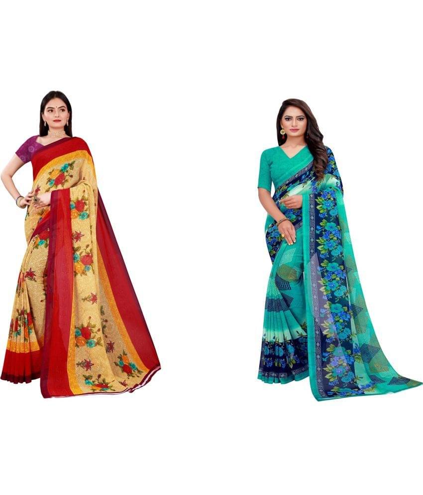 Saadhvi Cotton Silk Printed Saree With Unstitched Blouse Piece ( Multicolor ) Saadhvi Cotton Silk Printed Saree With Unstitched Blouse Piece ( Multicolor )