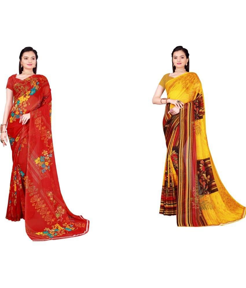     			Saadhvi Cotton Silk Printed Saree With Unstitched Blouse Piece ( Multicolor )
