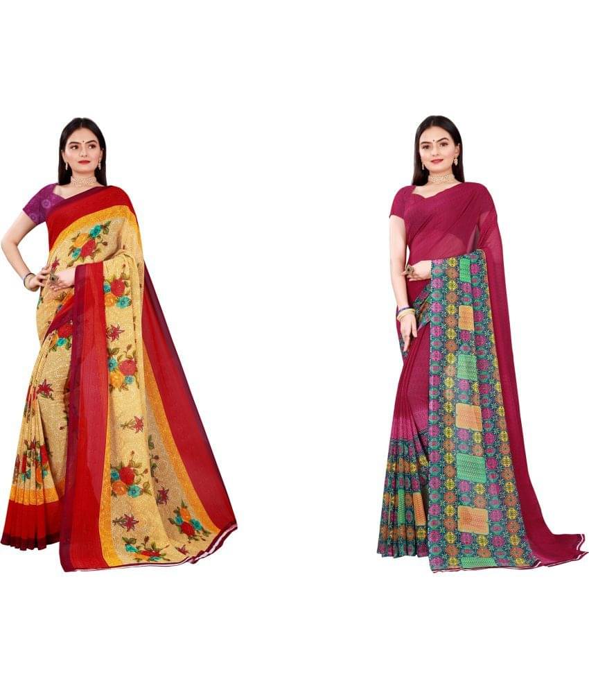 Saadhvi Cotton Silk Printed Saree With Unstitched Blouse Piece ( Multicolor ) Saadhvi Cotton Silk Printed Saree With Unstitched Blouse Piece ( Multicolor )