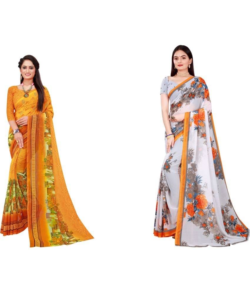 Saadhvi Cotton Silk Printed Saree With Unstitched Blouse Piece ( Multicolor ) Saadhvi Cotton Silk Printed Saree With Unstitched Blouse Piece ( Multicolor )