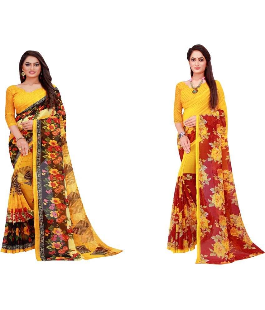 Saadhvi Cotton Silk Printed Saree With Unstitched Blouse Piece ( Multicolor ) Saadhvi Cotton Silk Printed Saree With Unstitched Blouse Piece ( Multicolor )