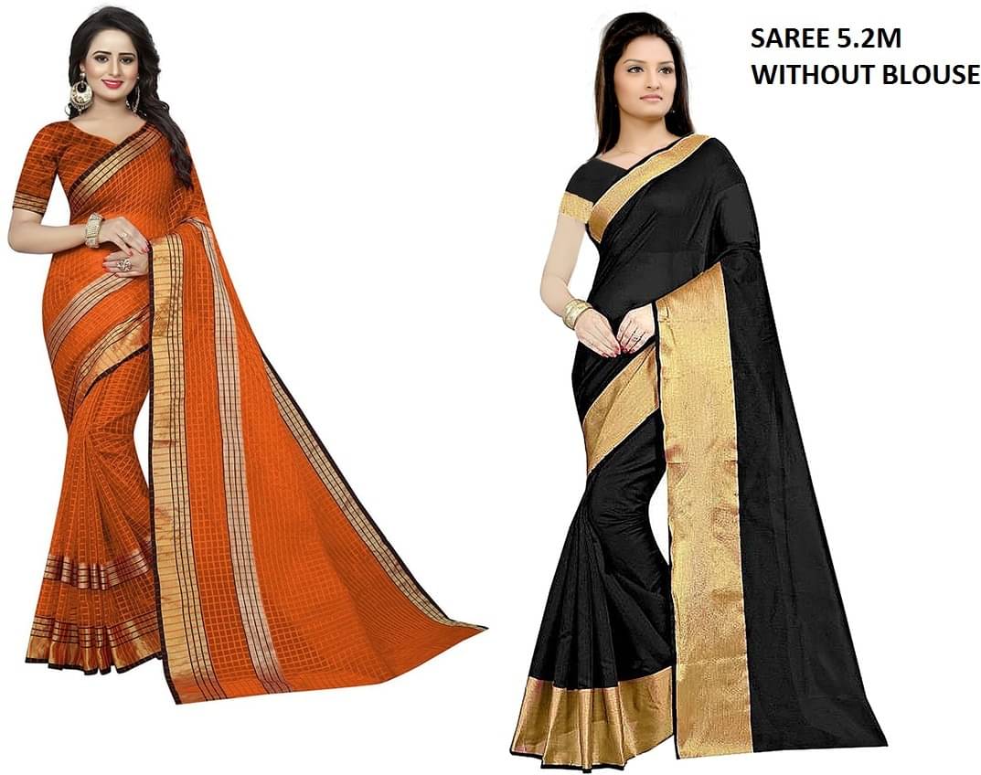     			Saadhvi Cotton Silk Printed Saree With Unstitched Blouse Piece ( Multicolor )