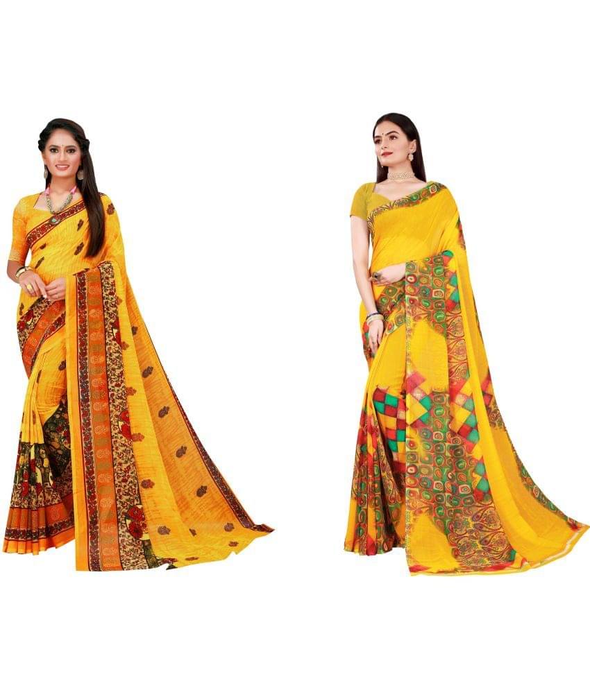 Saadhvi Cotton Silk Printed Saree With Unstitched Blouse Piece ( Multicolor )     			Saadhvi Cotton Silk Printed Saree With Unstitched Blouse Piece ( Multicolor )