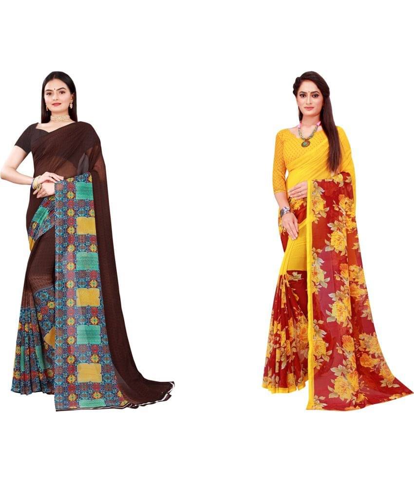 Saadhvi Cotton Silk Printed Saree With Unstitched Blouse Piece ( Multicolor ) Saadhvi Cotton Silk Printed Saree With Unstitched Blouse Piece ( Multicolor )