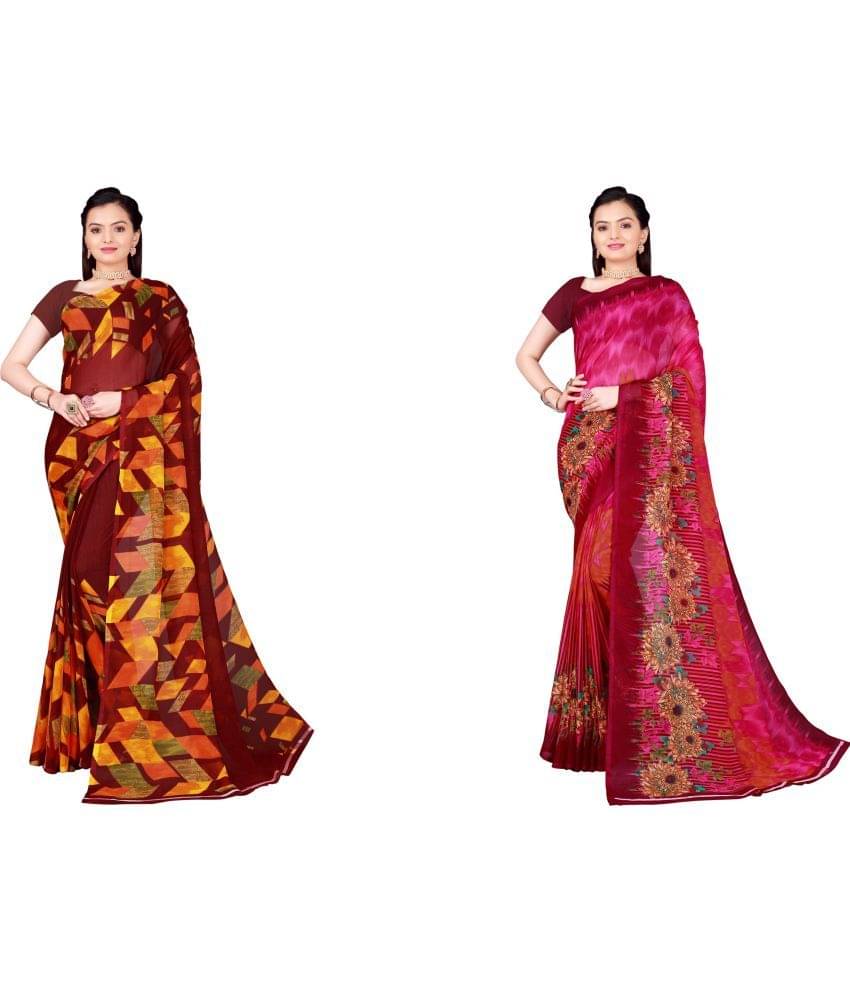     			Saadhvi Cotton Silk Printed Saree With Unstitched Blouse Piece ( Multicolor )