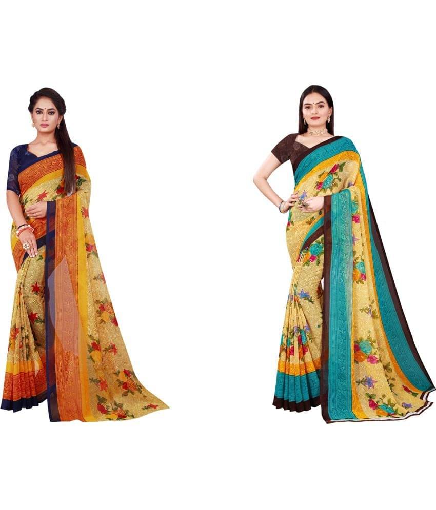 Saadhvi Cotton Silk Printed Saree With Unstitched Blouse Piece ( Multicolor ) Saadhvi Cotton Silk Printed Saree With Unstitched Blouse Piece ( Multicolor )