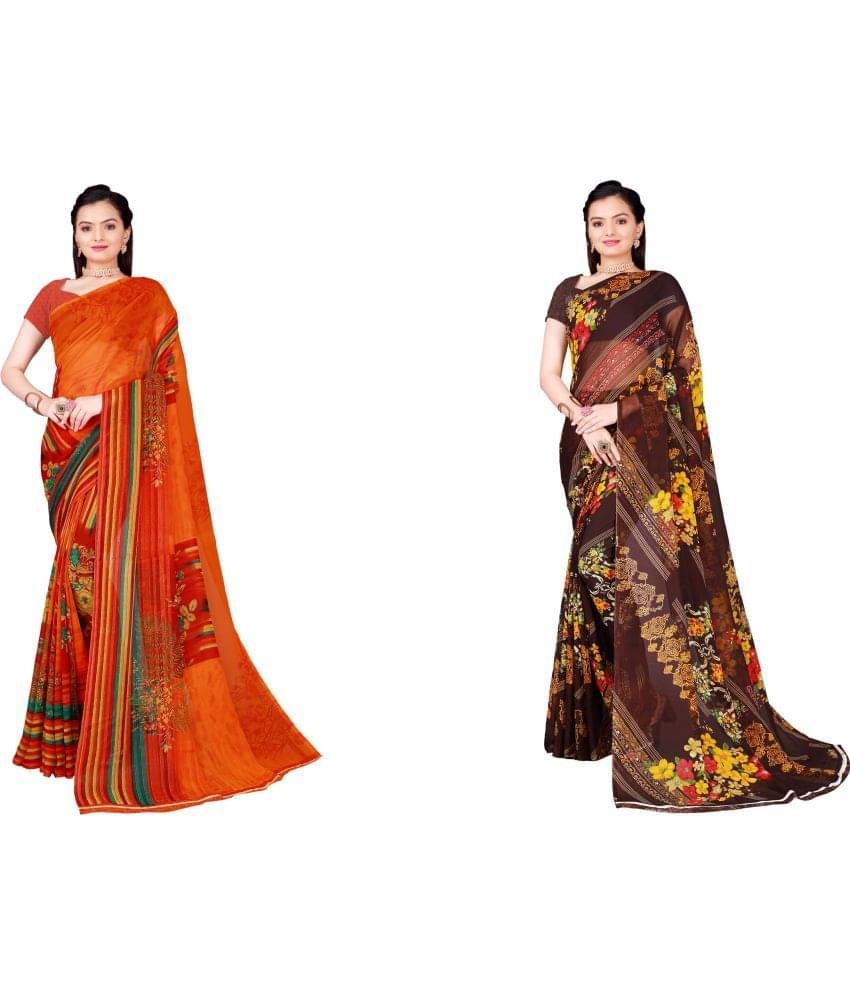 Saadhvi Cotton Silk Printed Saree With Unstitched Blouse Piece ( Multicolor ) Saadhvi Cotton Silk Printed Saree With Unstitched Blouse Piece ( Multicolor )