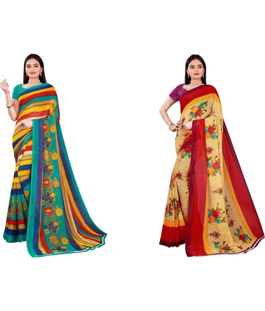     			Saadhvi Cotton Silk Printed Saree With Unstitched Blouse Piece ( Multicolor )