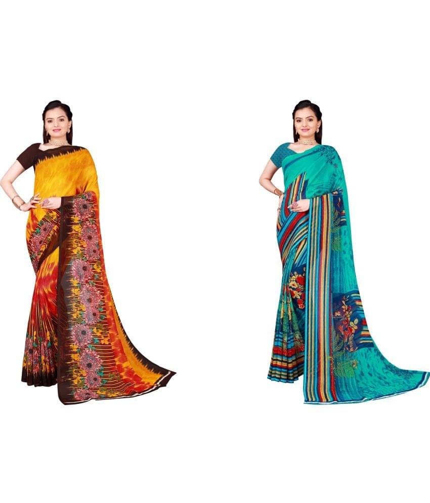 Saadhvi Cotton Silk Printed Saree With Unstitched Blouse Piece ( Multicolor ) Saadhvi Cotton Silk Printed Saree With Unstitched Blouse Piece ( Multicolor )