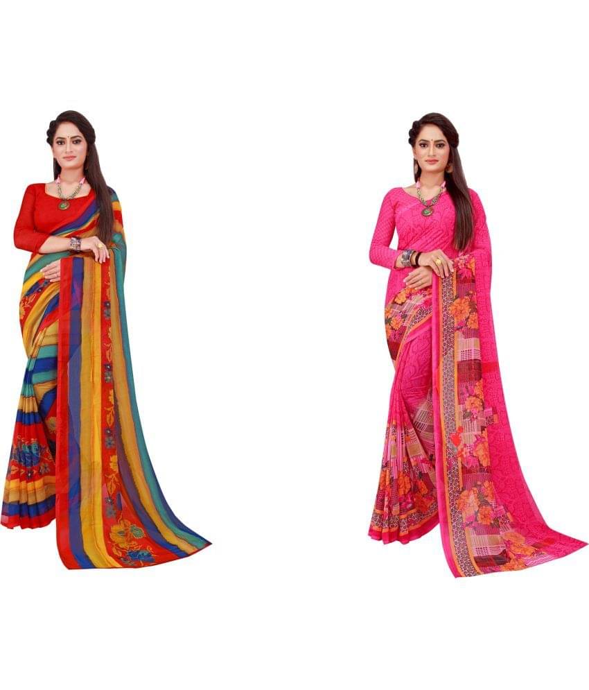 Saadhvi Cotton Silk Printed Saree With Unstitched Blouse Piece ( Multicolor ) Saadhvi Cotton Silk Printed Saree With Unstitched Blouse Piece ( Multicolor )