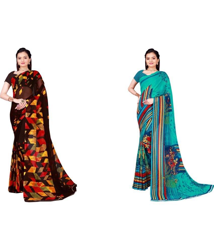     			Saadhvi Cotton Silk Printed Saree With Unstitched Blouse Piece ( Multicolor )
