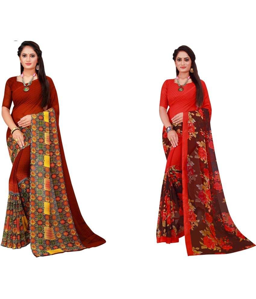 Saadhvi Cotton Silk Printed Saree With Unstitched Blouse Piece ( Multicolor ) Saadhvi Cotton Silk Printed Saree With Unstitched Blouse Piece ( Multicolor )