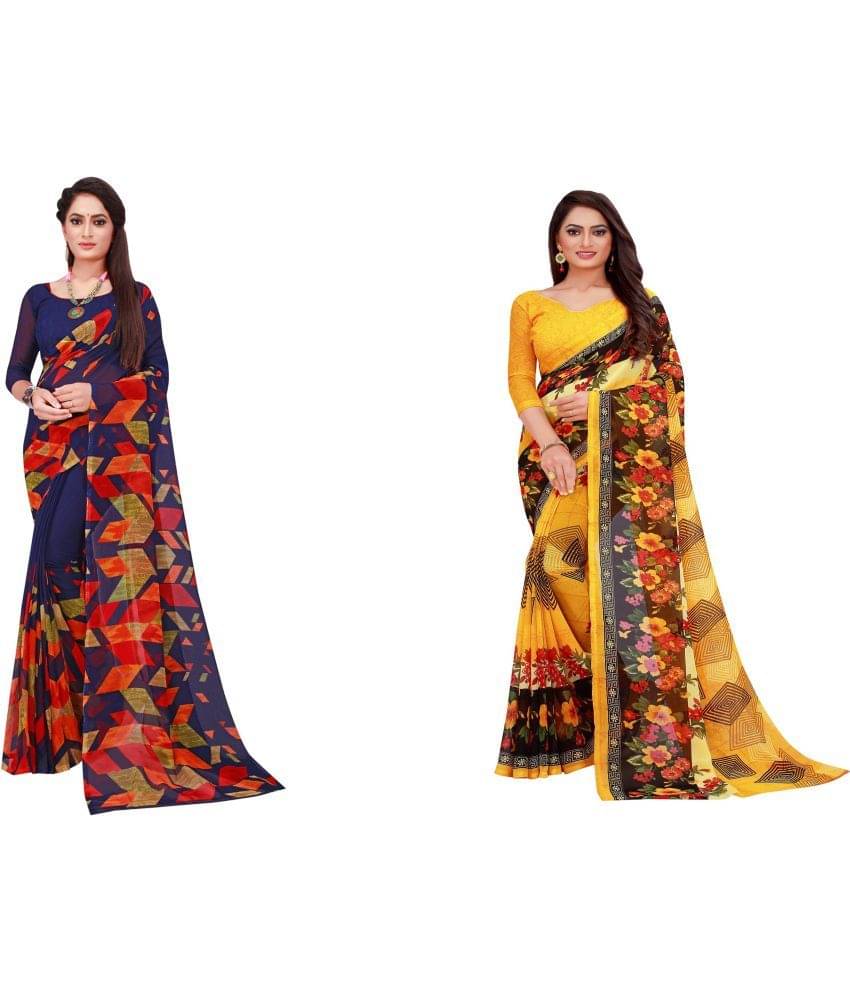 Saadhvi Cotton Silk Printed Saree With Unstitched Blouse Piece ( Multicolor )     			Saadhvi Cotton Silk Printed Saree With Unstitched Blouse Piece ( Multicolor )