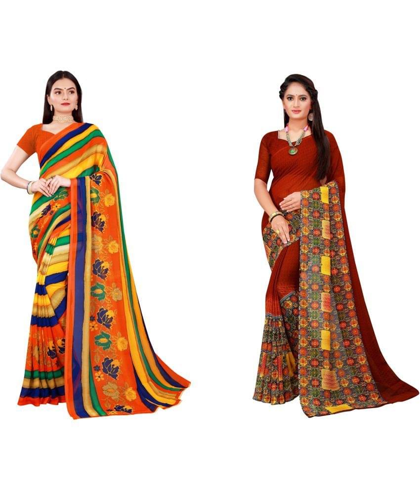 Saadhvi Cotton Silk Printed Saree With Unstitched Blouse Piece ( Multicolor )     			Saadhvi Cotton Silk Printed Saree With Unstitched Blouse Piece ( Multicolor )