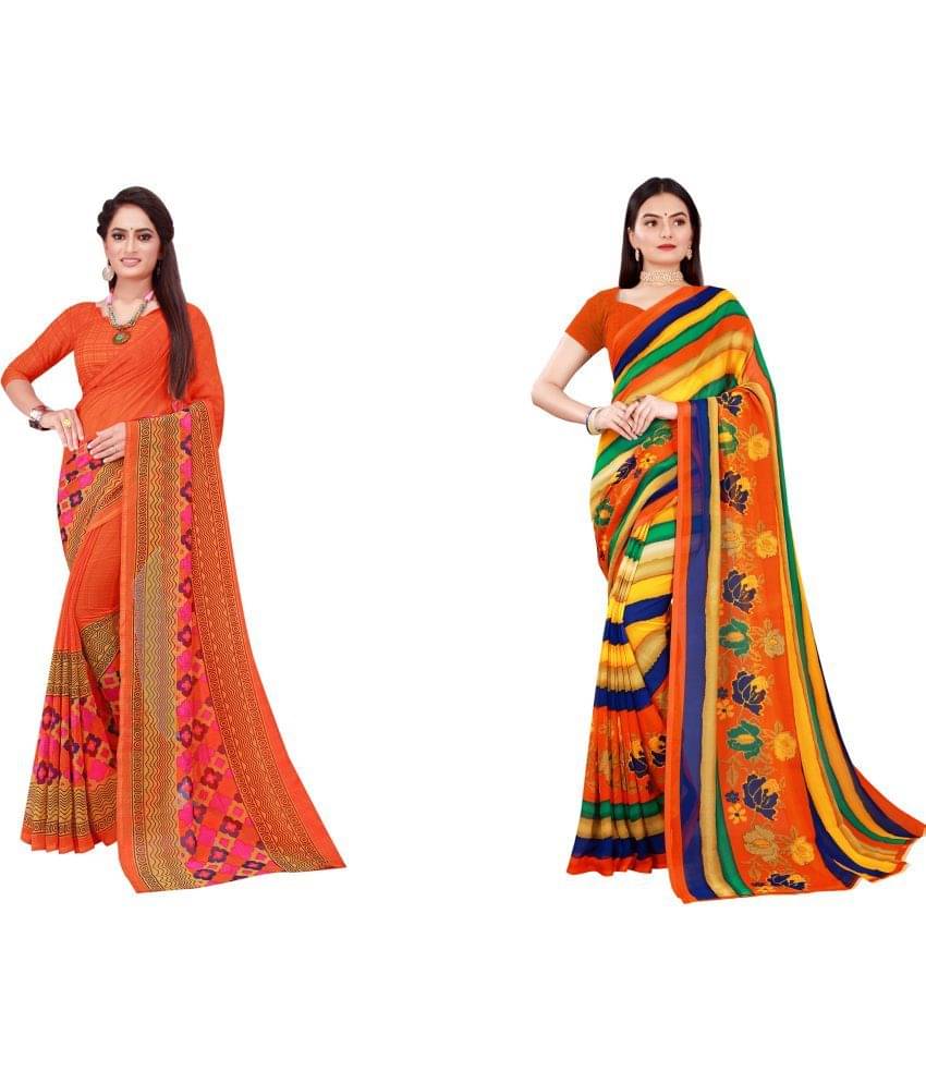     			Saadhvi Cotton Silk Printed Saree With Unstitched Blouse Piece ( Multicolor )