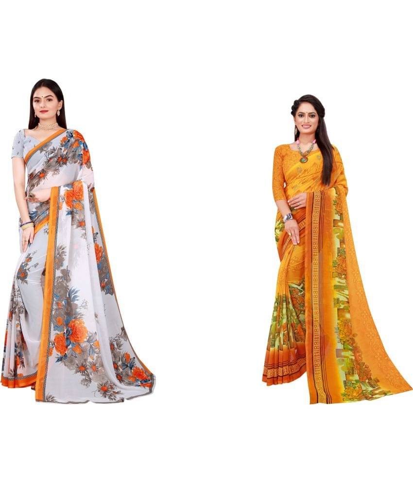 Saadhvi Cotton Silk Printed Saree With Unstitched Blouse Piece ( Multicolor ) Saadhvi Cotton Silk Printed Saree With Unstitched Blouse Piece ( Multicolor )