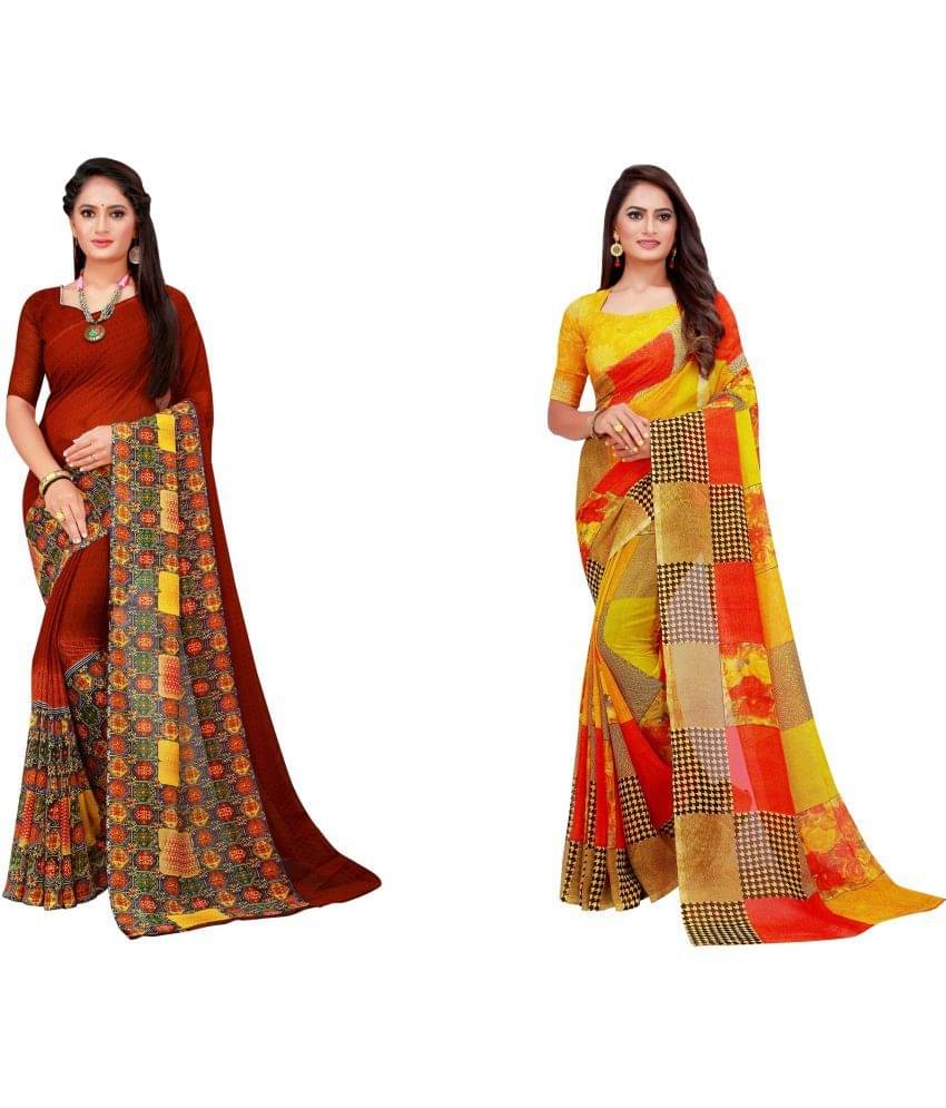 Saadhvi Cotton Silk Printed Saree With Unstitched Blouse Piece ( Multicolor ) Saadhvi Cotton Silk Printed Saree With Unstitched Blouse Piece ( Multicolor )