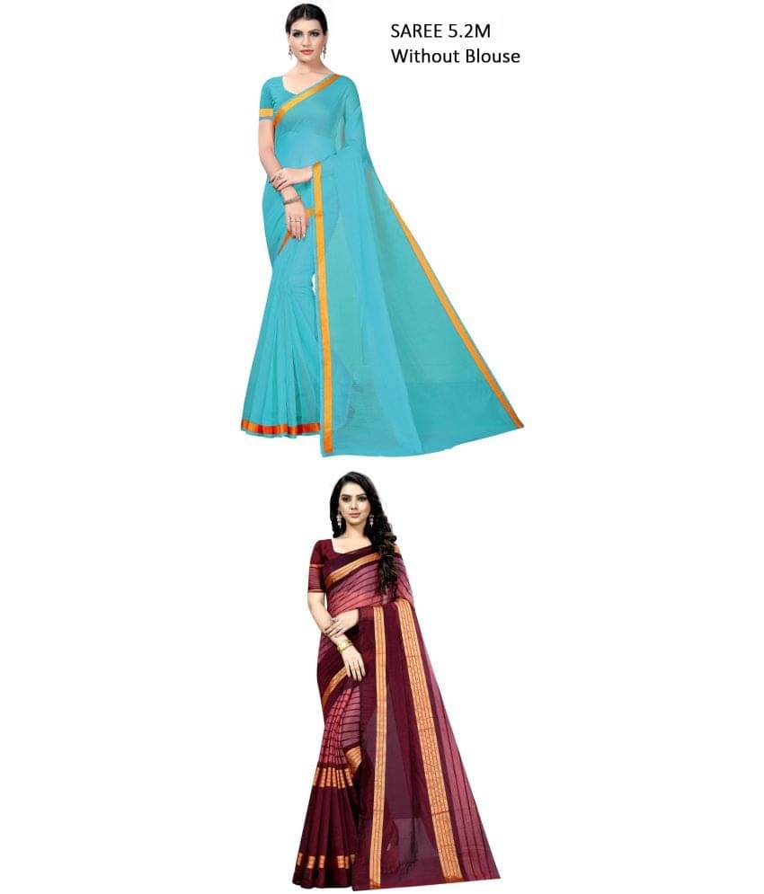     			Saadhvi Cotton Silk Printed Saree With Unstitched Blouse Piece ( Multicolor )