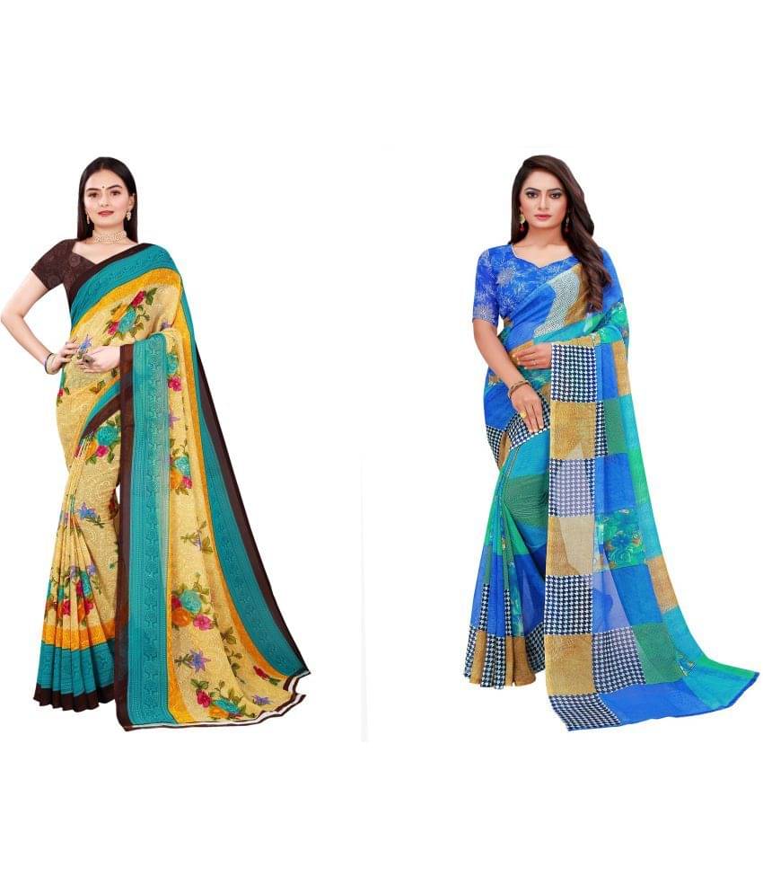 Saadhvi Cotton Silk Printed Saree With Unstitched Blouse Piece ( Multicolor )     			Saadhvi Cotton Silk Printed Saree With Unstitched Blouse Piece ( Multicolor )